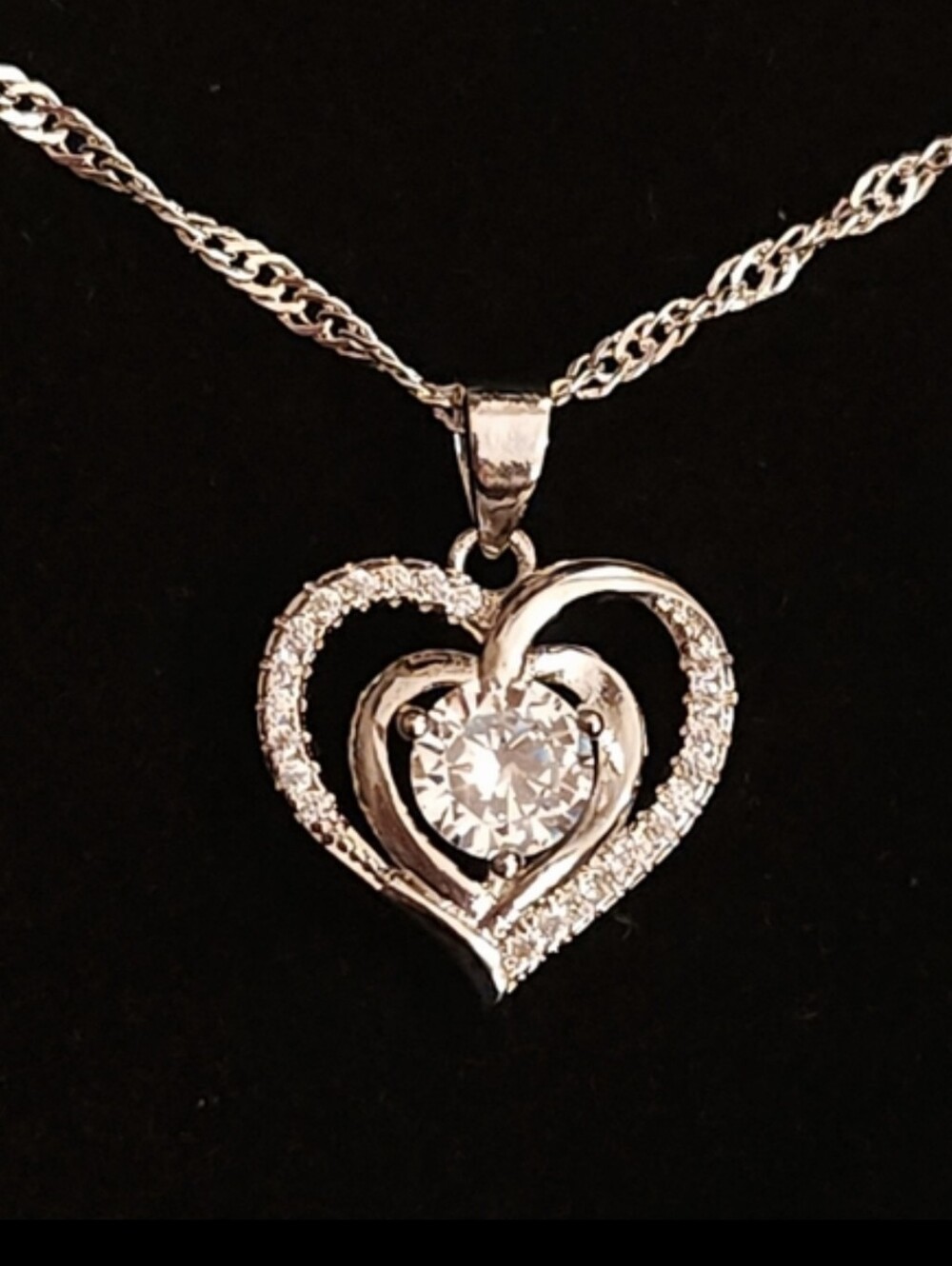 Sterling Silver Heart Pendant Necklace
